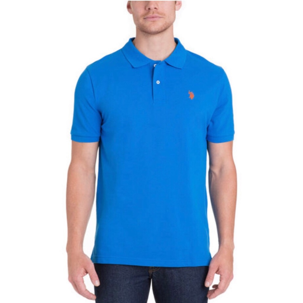 New PIQUE MESH LOGO U.S. POLO SHIRT